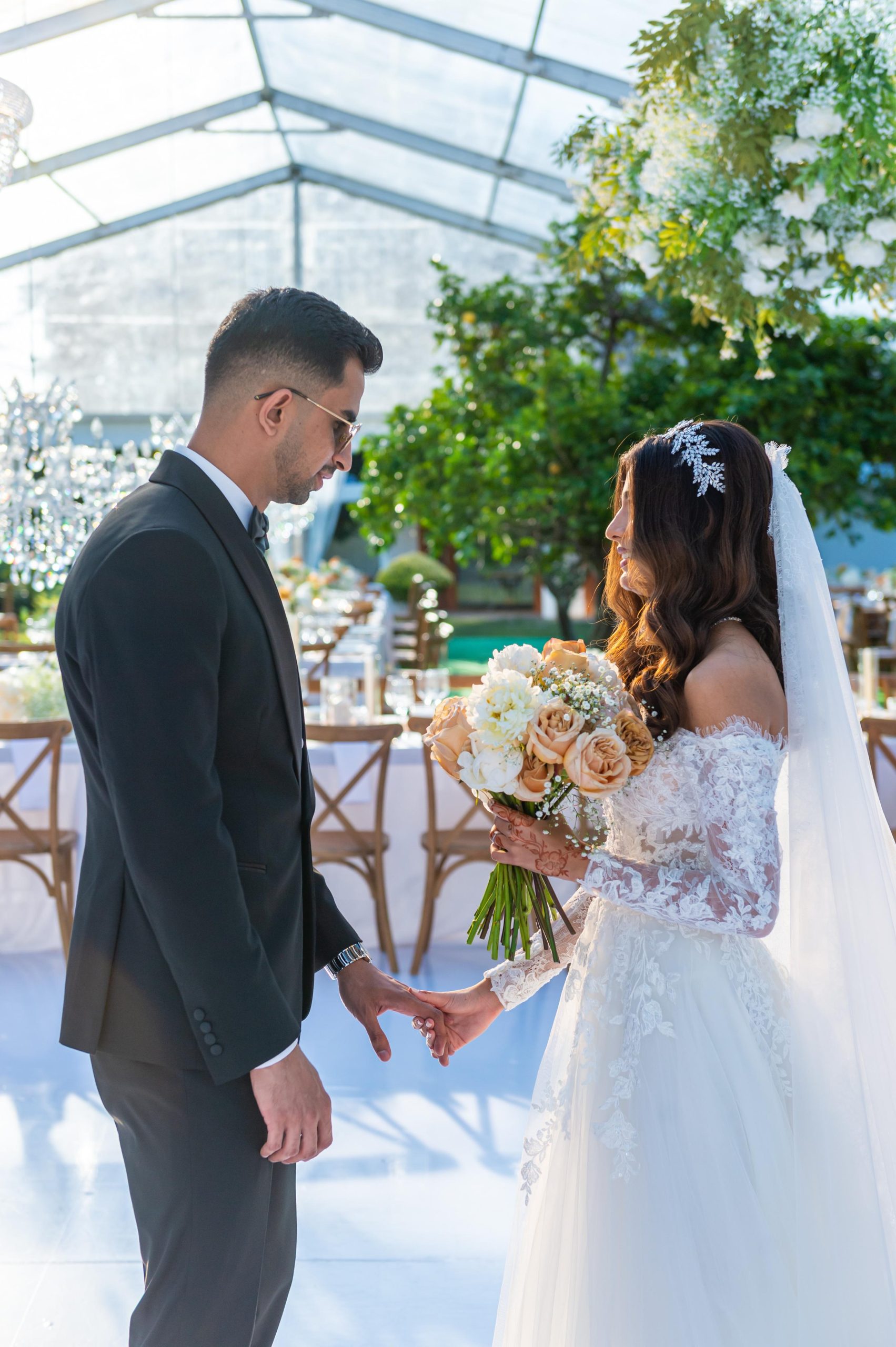 Couple celebrating together